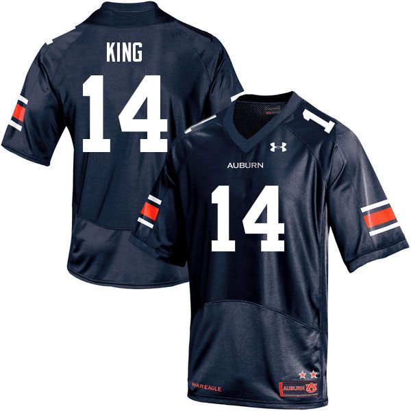 Auburn Tigers Men's Landen King #14 Navy Under Armour Stitched College 2022 NCAA Authentic Football Jersey YRI2074YB